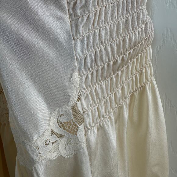 vintage lily of france lord & taylor cream lace nylon nightgown large usa made - Picture 8 of 10